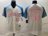 Men's Mexico Baseball #56 Randy Arozarena 2023 White Blue World Baseball Classic Jersey