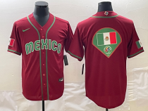 Men's Mexico Baseball Blank 2023 Red World Baseball Classic Stitched Jersey