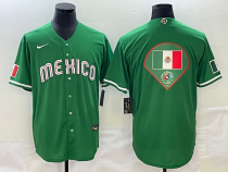 Men's Mexico Baseball Blank 2023 Green World Baseball Classic Stitched Jersey
