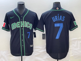 Men's Mexico Baseball #7 Julio Urías 2023 Black World Baseball Classic Stitched Jersey