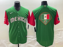 Men's Mexico Baseball Blank 2023 Green World Baseball Classic Stitched Jersey