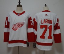 Men's Adidas Detroit Red Wings #71 Dylan Larkin White Stitched NHL Jersey