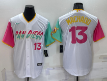 MLB San Diego Padres #13 Manny Machado White 2022 City Connect Jersey