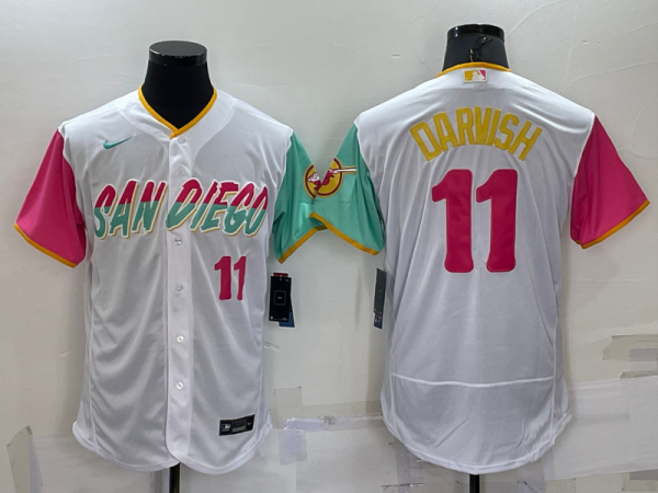 MLB San Diego Padres #11 Yu Darvish White 2022 City Connect Flex Base Elite Jersey