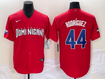 Men's Dominican Republic Baseball #44 Julio Rodríguez 2023 Red World Baseball Classic Jersey