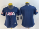Women's USA Baseball Blank 2023 Navy World Baseball Classic Stitched Jersey