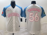 Men's Mexico Baseball #56 Randy Arozarena 2023 White Blue World Baseball Classic
