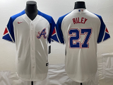MLB Atlanta Braves #27 Austin Riley White 2023 City Connect Cool Base With Patch Jersey