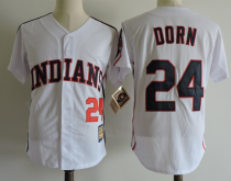 MLB Indians 24 Roger Dorn White Movie Baseball Men Jersey