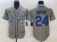 MLB Los Angeles Dodgers #24 Bryant Grey With Patch Cool Base Stitched Baseball Jersey