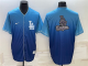 MLB Los Angeles Dodgers Blue Team Big Logo Cool Base Stitched Baseball Jersey