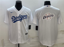 MLB Los Angeles Dodgers White Team Big Logo Cool Base Stitched Baseball Jersey