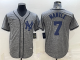 MLB New York Yankees #7 Mickey Mantle Gray Fashion Jersey