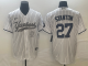 Men's New York Yankees #27 Giancarlo Stanton White With Patch Baseball Jersey