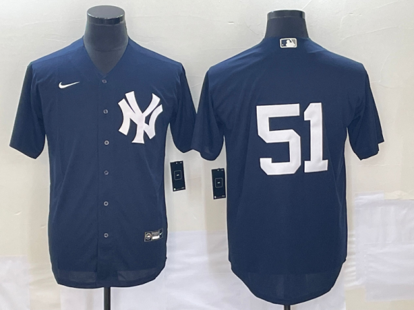 MLB New York Yankees #51 Bernie Williams Navy Game Nike Jersey