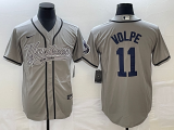 MLB New York Yankees #11 Anthony Volpe Gray With Patch  Baseball Nike Jersey