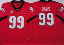 Men’s Georgia Bulldogs #99 Davis Red College Football Stitched Jersey