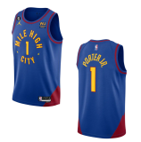 NBA Denver Nuggets #1 Michael Porter Jr. Blue 2022/23 Statement Edition With NO.6 Jersey