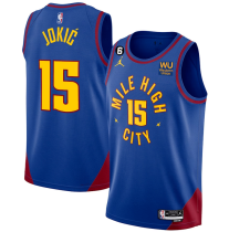 NBA Denver Nuggets #15 Nikola Jokic Blue 2022/23 Statement Edition With NO.6 Jersey