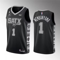 NBA Men's San Antonio Spurs #1 Victor Wembanyama Black 2022/23 Statement Edition With Jersey