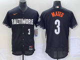 MLB Baltimore Orioles #3 Jorge Mateo Black 2023 City Connect Flex Base Elite Jersey