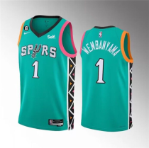 NBA San Antonio Spurs #1 Victor Wembanyama Teal 2022/23 City Edition Swingman Jersey