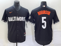 MLB Baltimore Orioles #5 Brooks Robinson Black 2023 City Connect Cool Base Stitched Jersey