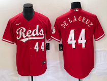 MLB Cincinnati Reds #44 Elly De La Cruz Red Cool Base Stitched Baseball Jersey