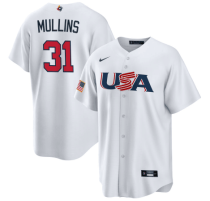 Men's USA Baseball #31 Cedric Mullins 2023 White World Baseball Classic Jersey
