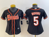 Women Cincinnati Bengals #5 Tee Higgins Black Baseball Nike Jersey