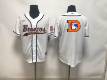 Men's Denver Broncos Blank White Baseball Nike Jersey