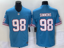 Men's Tennessee Titans #98 Jeffery Simmons Light Blue 2023 F.U.S.E. Vapor Limited Jersey