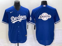 MLB Los Angeles Dodgers Blue Team Big Logo Cool Base Stitched Jersey
