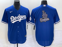 MLB Los Angeles Dodgers Blue Team Big Logo Cool Base Stitched Jersey