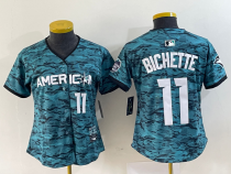 Women MLB Toronto Blue Jays #11 Bo Bichette Teal 2023 All-Star Nike Jersey