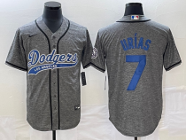 MLB Los Angeles Dodgers #7 Julio Urías Gray Nike Game Jersey