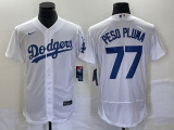 MLB Los Angeles Dodgers #77 Peso Pluma White Flex Base Elite Jersey
