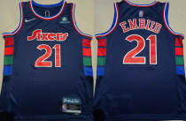 NBA Philadelphia 76ers #21 Embiid Navy Blue Nike Jersey