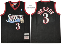 NBA Philadelphia 76ers #3 Iverson Black Throwback Jersey