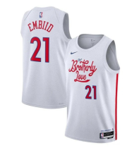 Men's Philadelphia 76ers #21 Joel Embiid 2022-23 White City Edition Swingman Jersey