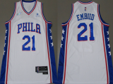 NBA Philadelphia 76ers #21 Embiid White Nike Jersey