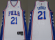NBA Philadelphia 76ers #21 Embiid White Nike Jersey