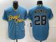 MLB Milwaukee Brewers #28 Joey Wiemer 2022 Powder Blue City Connect Jersey