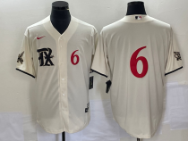 Men's Texas Rangers #6 Josh Jung Cream 2023 City Connect With Patch Stitched Jersey