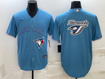 MLB Toronto Blue Jays Blue Team Big Logo Stitched Baseball Jersey