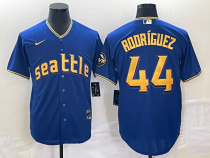 Men's Seattle Mariners #44 Julio Rodriguez Royal 2023 City Connect Jersey