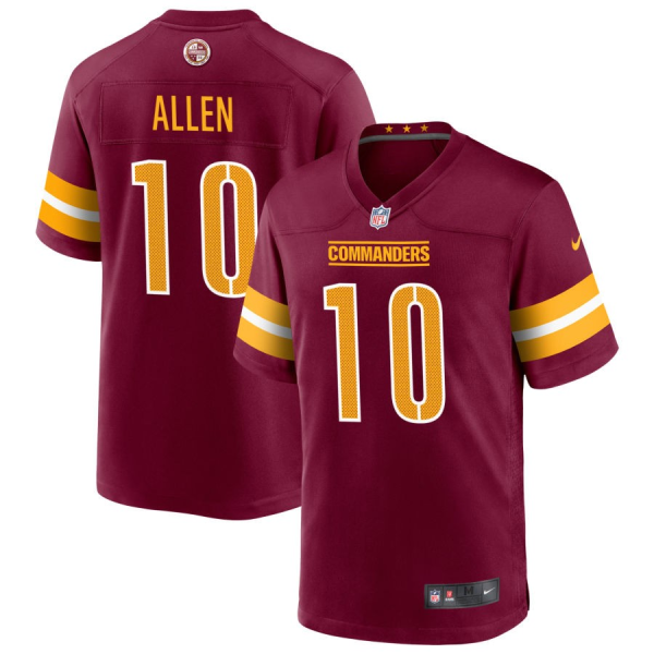 Men's Washington Commanders #10 Kazmeir Allen 2022 Burgundy Nike Vapor Stitched Jersey