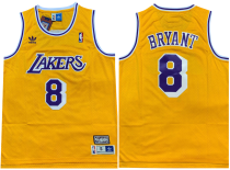 NBA Los Angeles Lakers #8 Bryant Yellow Throwback Jersey
