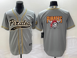 Men's Pittsburgh Pirates Blank Grey Cool Base Stitched Baseball Jersey