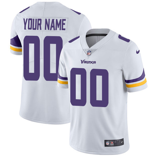 Men's Minnesota Vikings Customized White Vapor Untouchable Limited Jersey